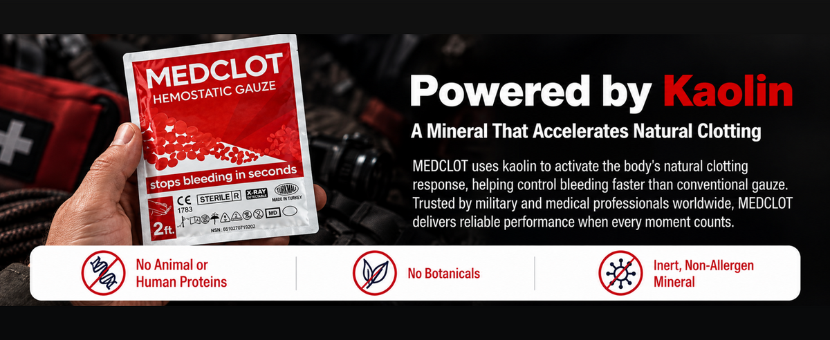 MEDCLOT kaolin-powered hemostatic gauze benefits