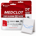 MEDCLOT hemostatic gauze 2-Pack – two 3in x 2ft kaolin Z-fold dressings